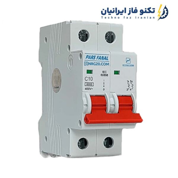 کلید مینیاتوری Pars Fanal  پل 10 آمپر مدل PFN-2P