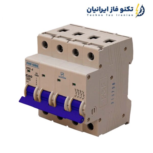 کلید مینیاتوری 4 پل 50 آمپر پارس فانال مدل PFN-4P