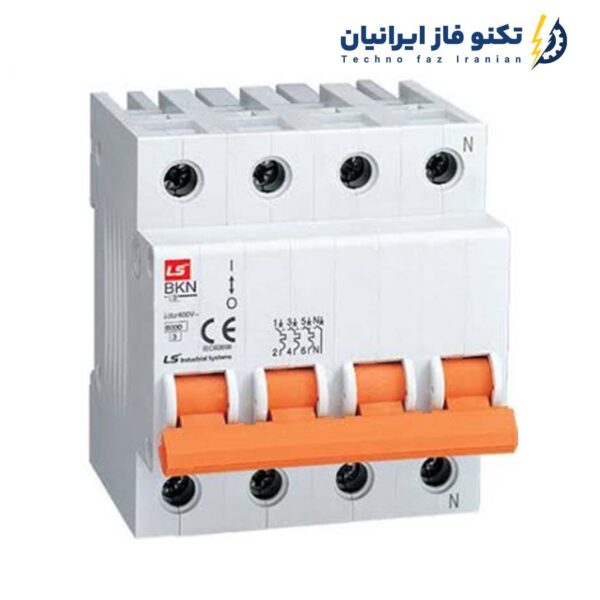 کلید مینیاتوری 4 پل 63 آمپر LS ال اس مدل BKN-C63-6K-4P